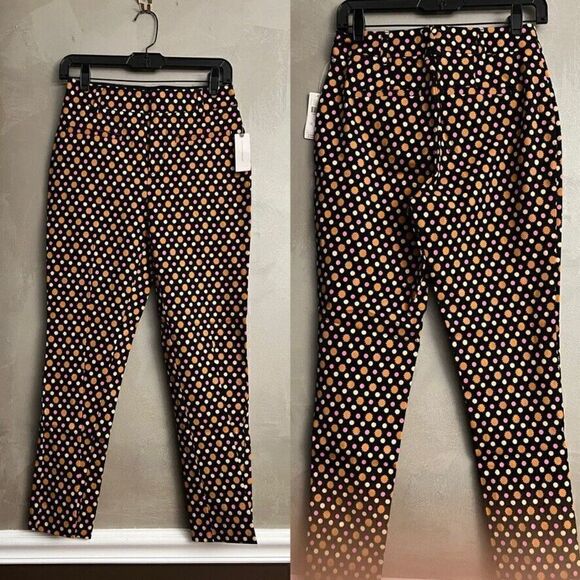 Anthropologie Maeve Kick Flare Trouser Pants Star Black Colorful Boho US 2 NEW - Picture 4 of 4